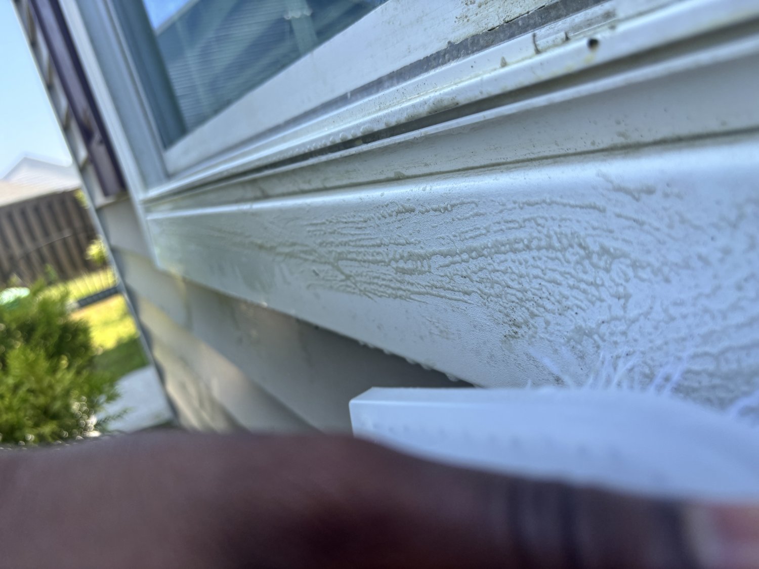 Window trim before cleaning