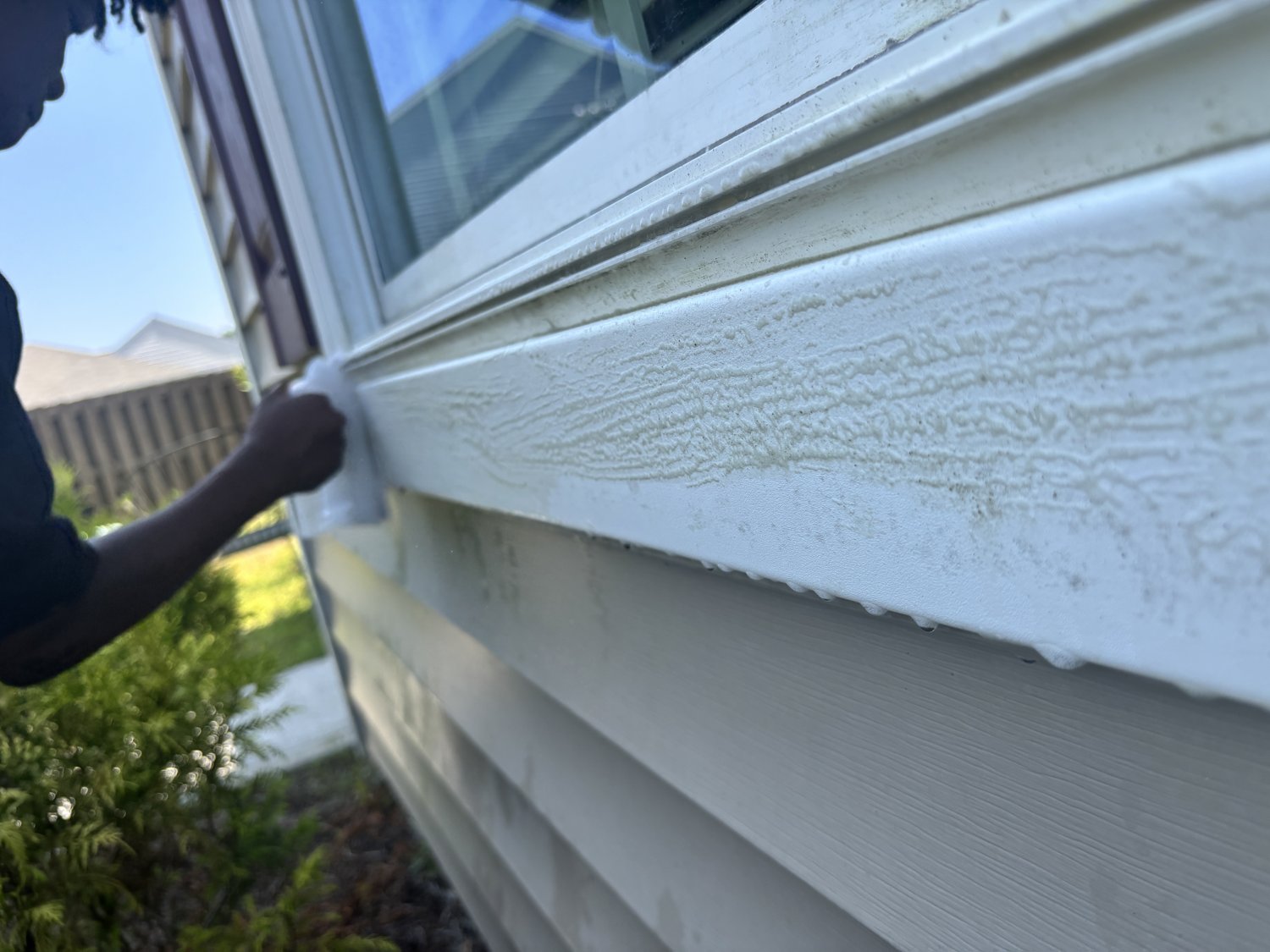 Cleaning the siding and trim